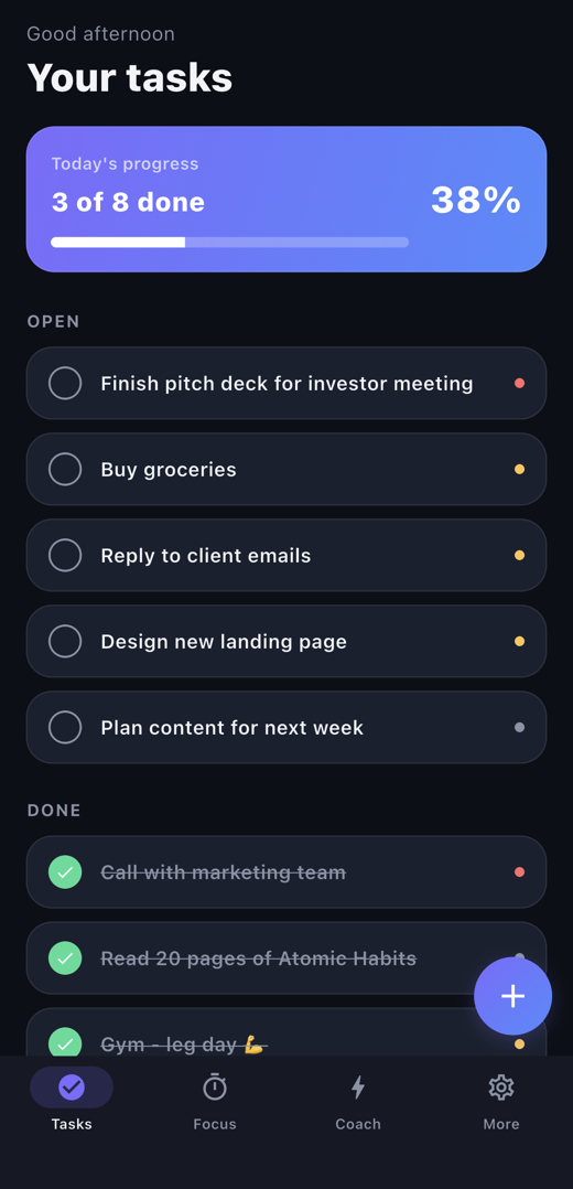 Zempo tasks